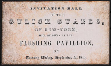 Invitation Ball of the Gulick Guards, of New-York
