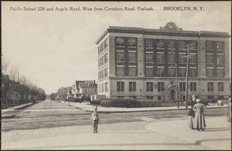 Public School 139 and Argyle Road, West from Cortelyou Road, Flatbush. BROOKLYN, N.Y.