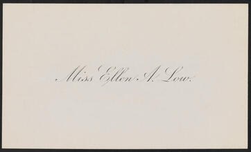 Miss Ellen A. Low [Marriage to Henry E. Pierrepont, Jr.]