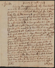 Letter from William Jones to Samuel Jones, January 20, 1773