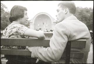Walter Cartier, Prizefighter of Greenwich Village [Walter Cartier sitting on a bench with a woman.]