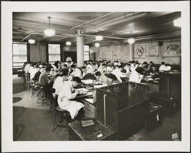 Washington Square. New York University. Interior, biology laboratory, Room 656, Main Building