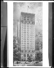 19-21 East 26th Street. Watercolor rendering signed by Hughson Hawley, 1910.