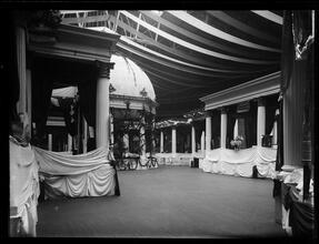 Display booths in Madison Square Garden.