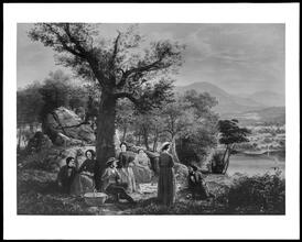 "The Picnic," photo of colored print.