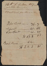 Undated memorandum for New York by John Peter De Lancey