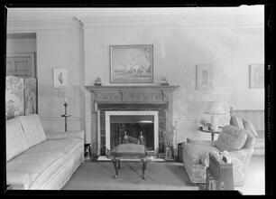 Carroll Carstairs [residence]. Living room fireplace.
