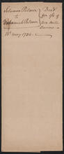 Envelope for deed between Solomon Palmer and Nehemiah Palmer, May 13, 1734
