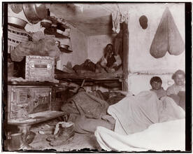 Lodgers in a crowded Bayard Street tenement - "Five cents a spot."