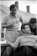 Leonard Bernstein [Leonard Bernstein with two men.]