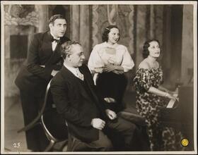 [Lucy Levine, Gertrude Bullman and Leon Gold in an unidentified production.]