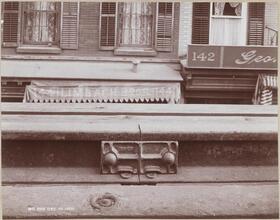 [View from elevated railroad tracks.]