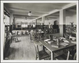 168th Street and Woodycrest Avenue. New York Public Library High Bridge Branch. Interior, reading room