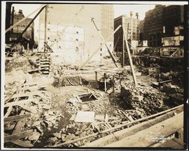 West 38th Street and Eighth Avenue, southeast corner. Construction site