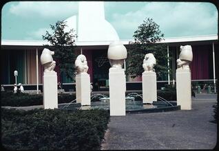 [Baboon Fountain and the Metals Building.]