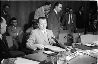 United Nations [Nasrollah Entezam at the General Assembly of the United Nations.]
