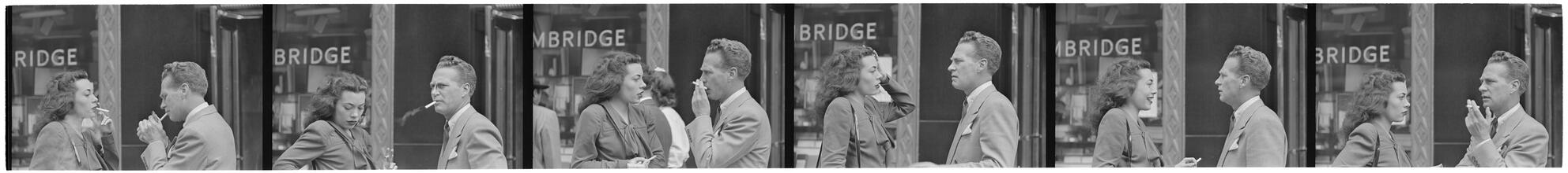 Street Conversations [Man and woman talking on the street.]