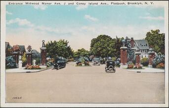 Entrance Midwood Manor Ave. J and Coney Island Ave., Flatbush, Brooklyn, N.Y.