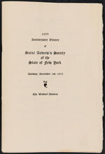 157th Anniversary Dinner of Saint Andrew's Society of the State of New York