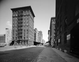 [Looking east on Laight Street to Washington Street.]