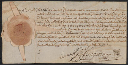 Certificate issued by Nicholas Bayard admitting Stephen De Lancey a freeman and citizen of the City of New York