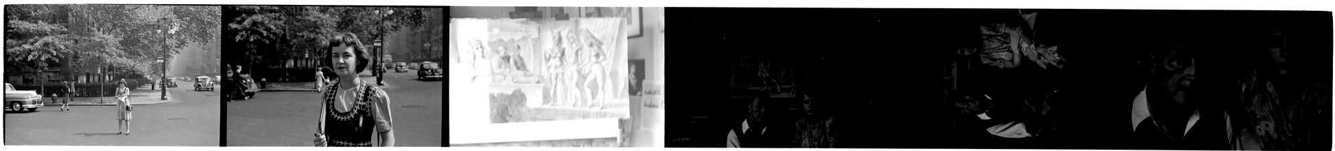 [Images of Felicia Marsh, painting by Reginald Marsh, and unidentified man and woman.]