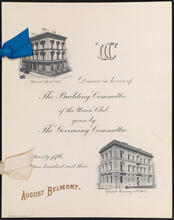 Dinner in honor of the Building Committee of the Union Club, given by the Governing Committee