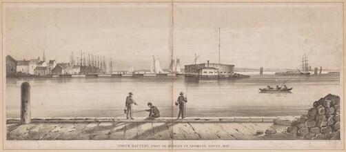 North Battery, Foot of Hubert St. Looking South, 1820