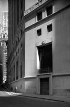 20 Exchange Place, detail of façade.]