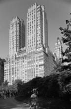 [Majestic Apartments seen from Central Park.]