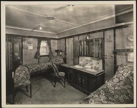 French Line, S.S. "Paris", Interior, First Class Cabin #7.