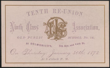 Tenth Re-Union, Ninth Class Association, Old Public School No. 14