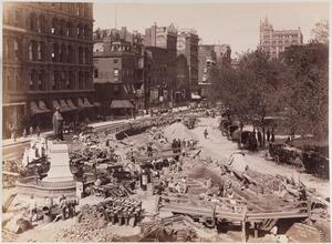 Union Square [Construction of the cable road on Broadway, 1891.]