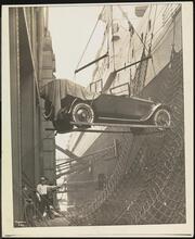 French Line, Autos Unboxed Going Aboard S.S. "Paris", Car Being Hoisted.
