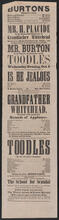 Wednesday evening, October 6, Mr. H. Placide in his unequaled character of “Grandfather Whitehead” and Mr. Burton in his popular performance of "The Toodles; or, the Farmer's Daughter"