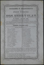Funeral Ceremonies in honor of the late Hon. Henry Clay