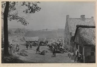 [Stone Street, New Amsterdam, 1659. Miniature group installed in the J. Clarence Davies Gallery, Museum of the City of New York.]