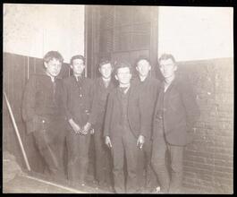 Police Station Lodging Room 4. Oak Street Station, Six boys picked out of the draft in the men's lodging room.