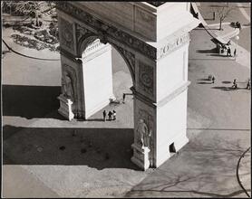 [Aerial view looking southeast over Washington Arch.]