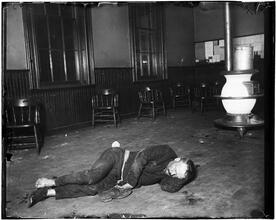 Police Station Lodgers 19. The Single typhus lodger in Eldridge Street, he lay by the stove in the policemen's room no one dreaming what ailed him.