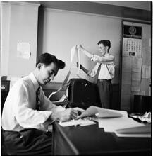 Teenage Radio Show [Teenagers in an office.]