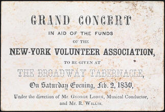 Grand Concert in Aid of the Funds of the New-York Volunteer Association