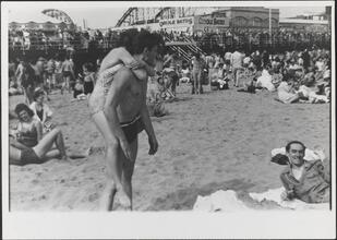 [Sunbathers at Coney Island beach.]