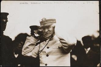 Admiral Goodrich receiving wireless telephone