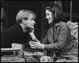 [Donald Madden as Jason Sample and Sharon Laughlin as Kathy Lacey in "One by One".]