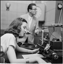 Teenage Radio Show [Teenage girl in radio studio.]