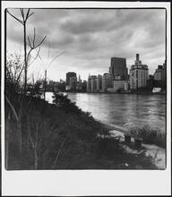 [Looking southwest over the East River from Roosevelt Island toward Manhattan's Upper East Side.]