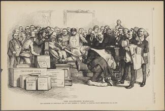 The Death-Bed Marriage.  The Daughter of Democracy Has at Last Married a "Nigger!" (A Radical Black Republican)