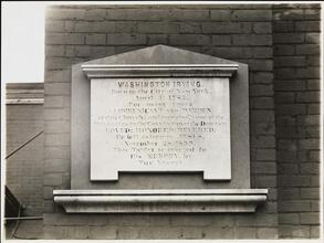 [Washington Irving's memorial tablet.]