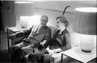 United Nations [Bess Truman with an unidentified man.]